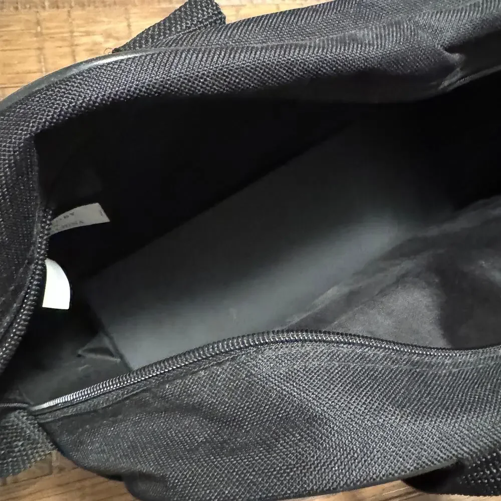 MODA Design Black Canvas Messenger Bag Small Carry On Flight Shoulder Tote